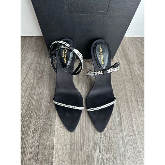 Saint Laurent Georgia 90 crystal-embellished sandals EU 37.5/US 7.5 $1390 - Picture 6 of 15